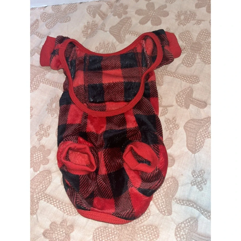 Red Plaid Dog Sweater‎ , Xs